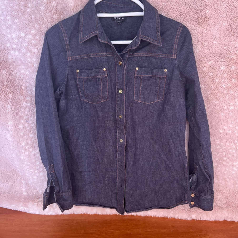 Worth Dark Blue Denim Shirt